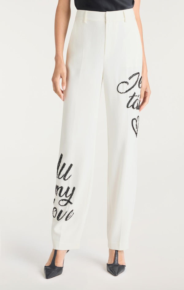 Sept Cinq Crushed Sequin Loveletter Collins Pant Pants