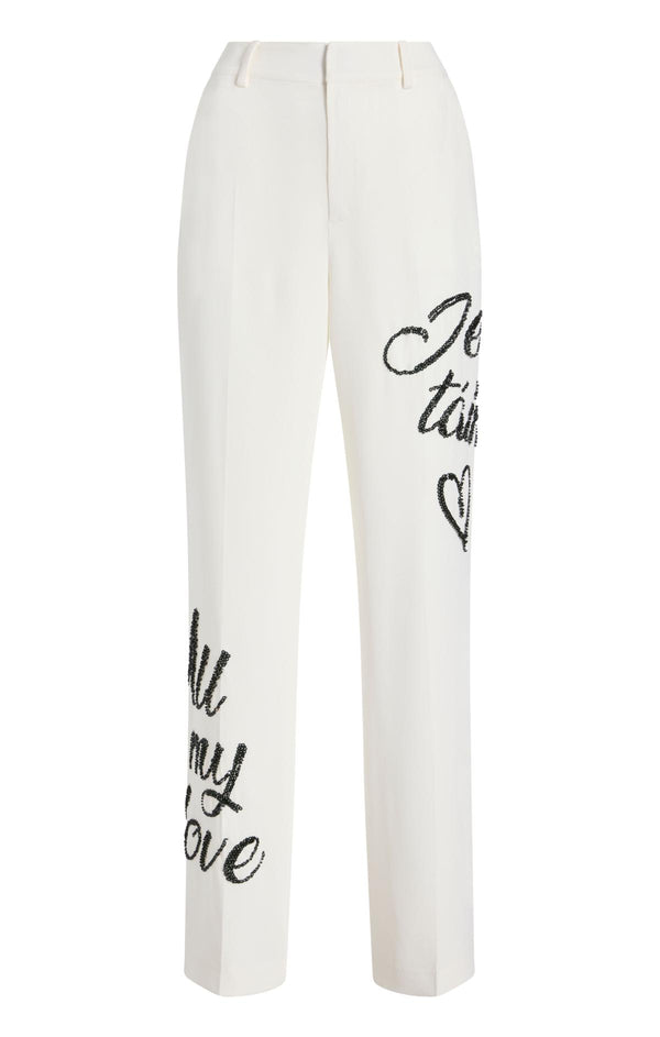 sept cinq Crushed Sequin Loveletter Collins Pant Pants