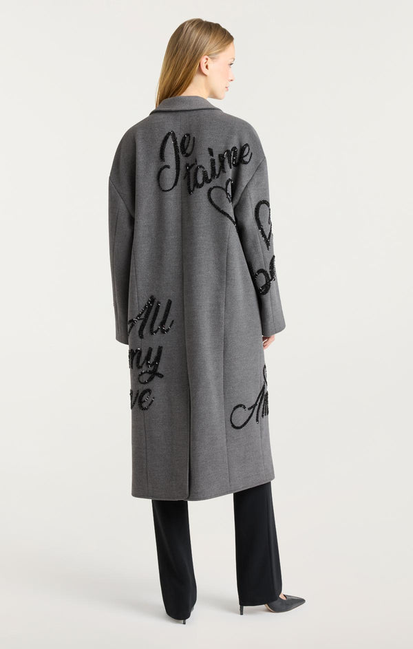 Sept Cinq Crushed Sequin Loveletter Gravis Coat Coat
