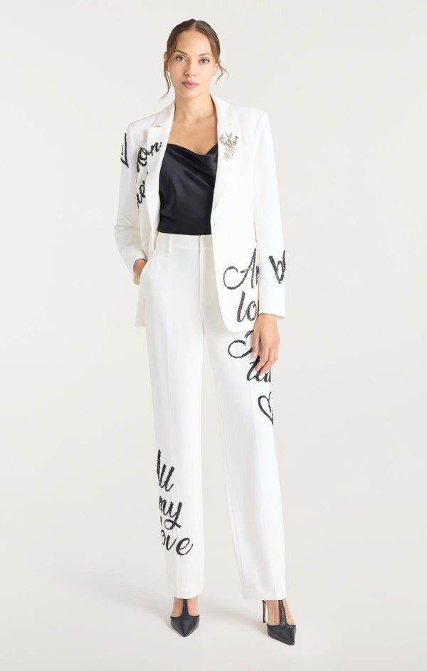 Sept Cinq Crushed Sequin Loveletter Karlie Blazer Jacket