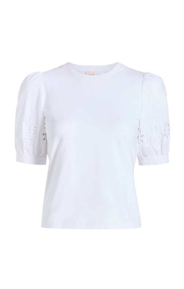 sept cinq Embroidered Mazie Eyelet Coria Top Knit Top