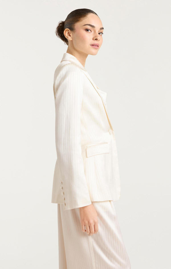 Sept Cinq Georgia Satin Stripe Cheyenne Blazer Jacket