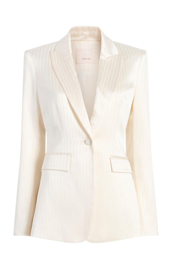 sept cinq Georgia Satin Stripe Cheyenne Blazer Jacket