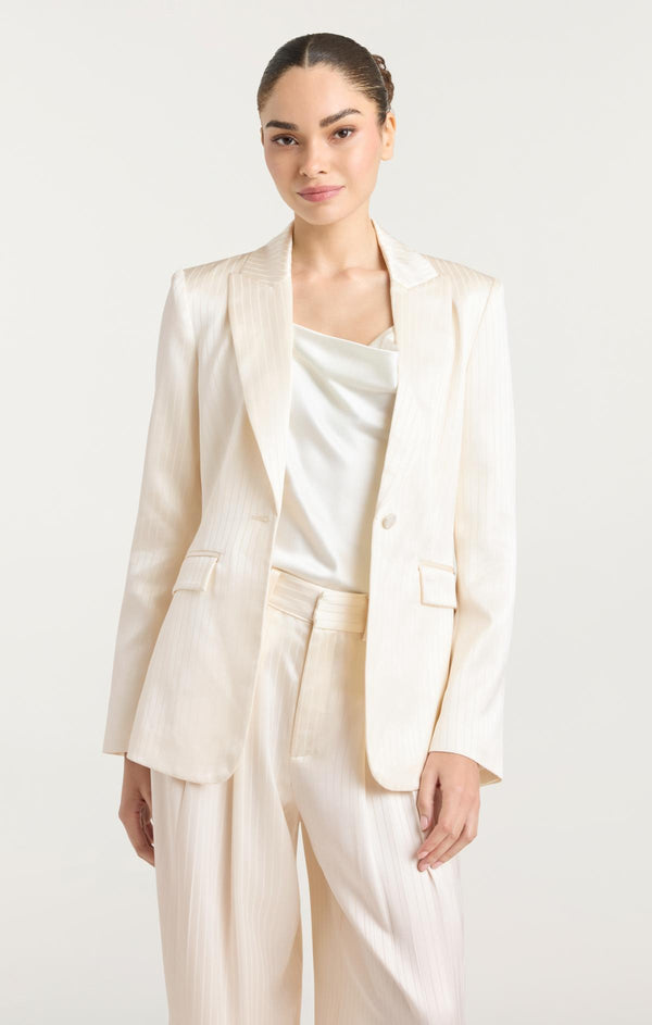 Sept Cinq Georgia Satin Stripe Cheyenne Blazer Jacket