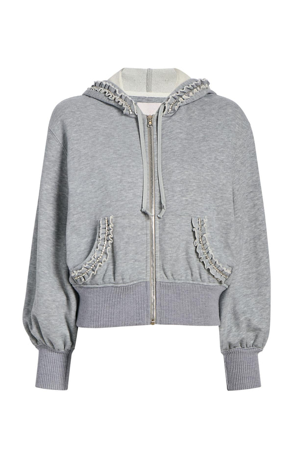 sept cinq Heather Maddie Zip Up Sweatshirt Knit Top