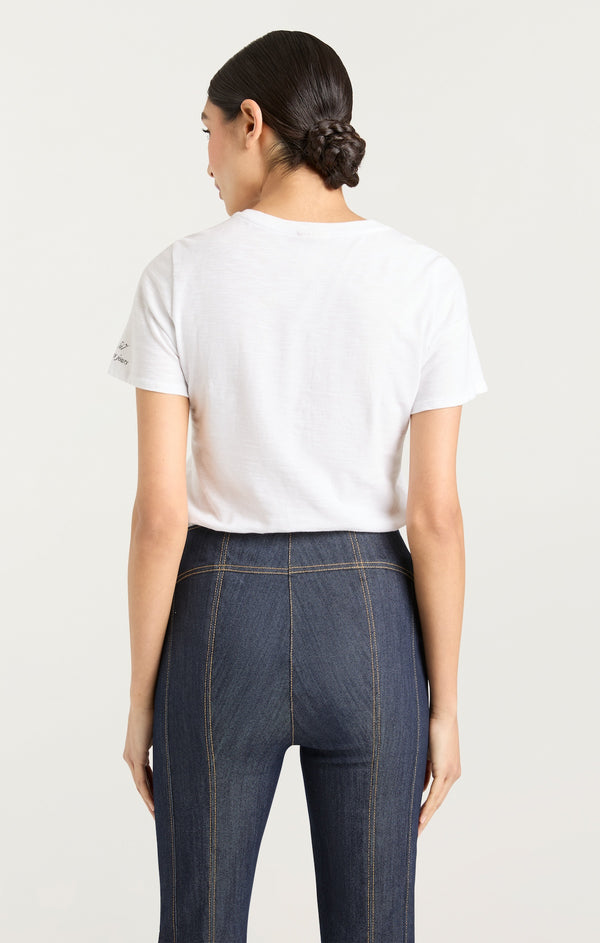 Sept Cinq Heatset Bonjour Yall Shrunken Tee Knit Top