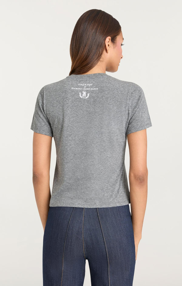 Sept Cinq Heatset Cowgirls Do It Better Shrunken Tee Knit Top