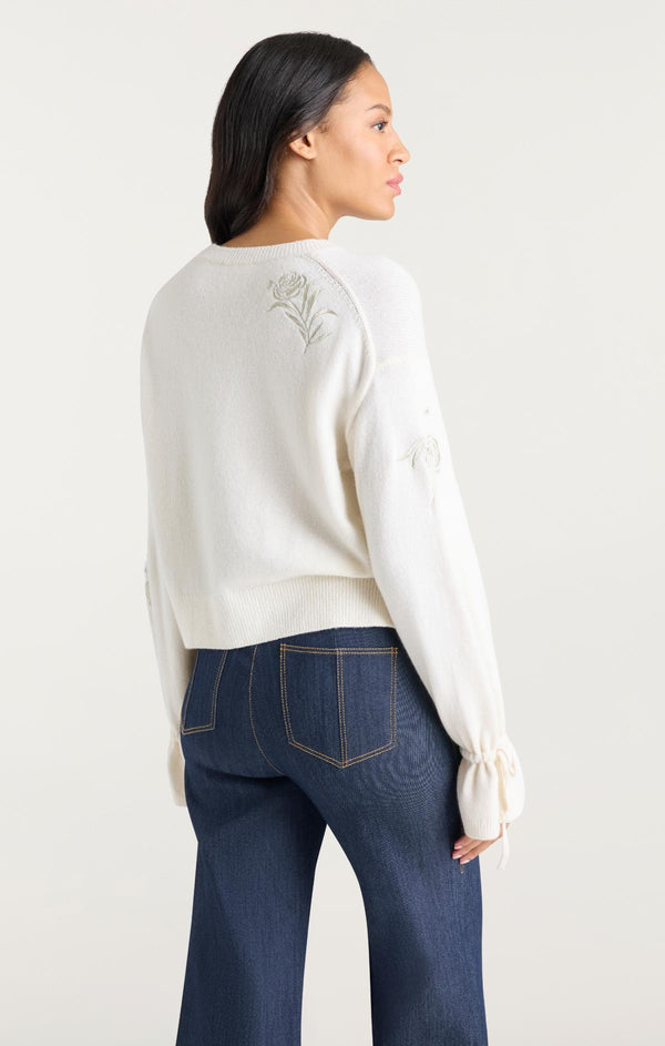Sept Cinq Heritage Rose Patch Tasha Pullover Sweater Knits