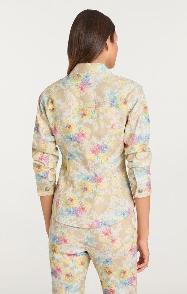 Sept Cinq Ikat Bouquet Scrunched Canyon Jean Jacket Jacket