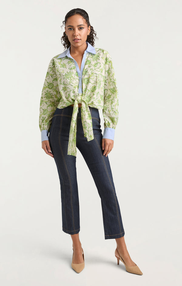 Sept Cinq Ivy Paisley Poplin Mariana Top Woven Tops