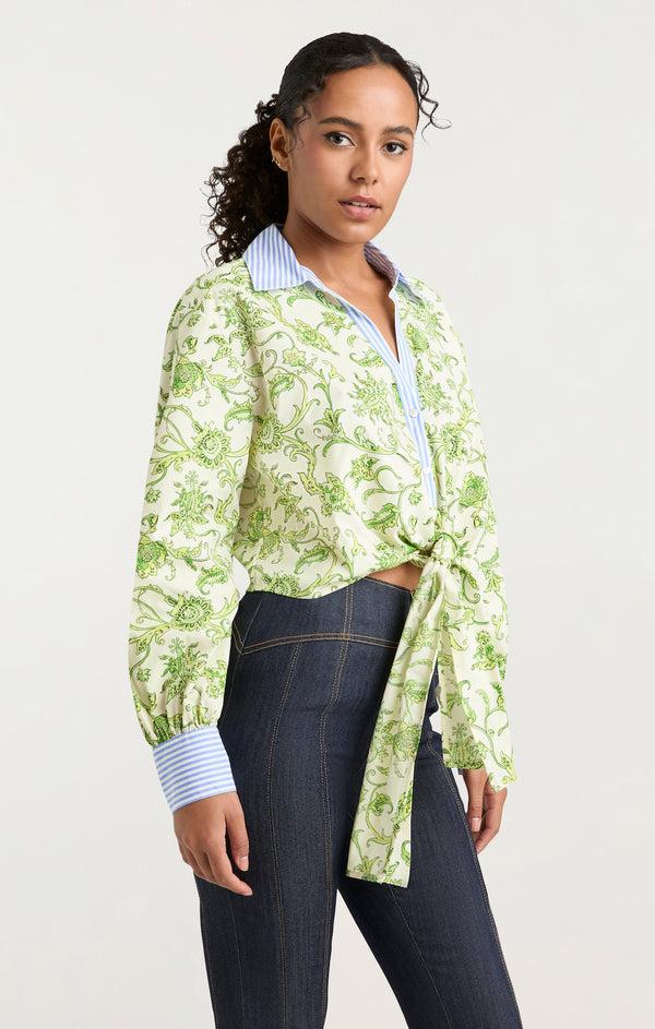 Sept Cinq Ivy Paisley Poplin Mariana Top Woven Tops