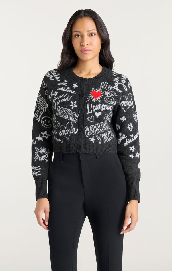 Sept Cinq Love Doodles Millie Cardigan Sweater Knits