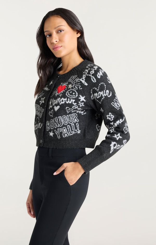 Sept Cinq Love Doodles Millie Cardigan Sweater Knits
