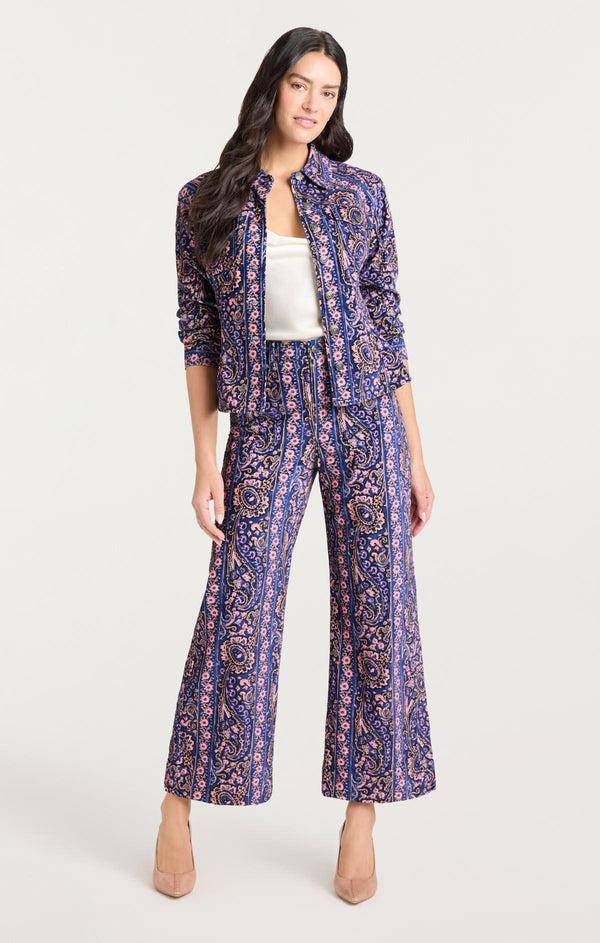 Sept Cinq Paisley Velveteen Scrunched Canyon Jacket Jacket