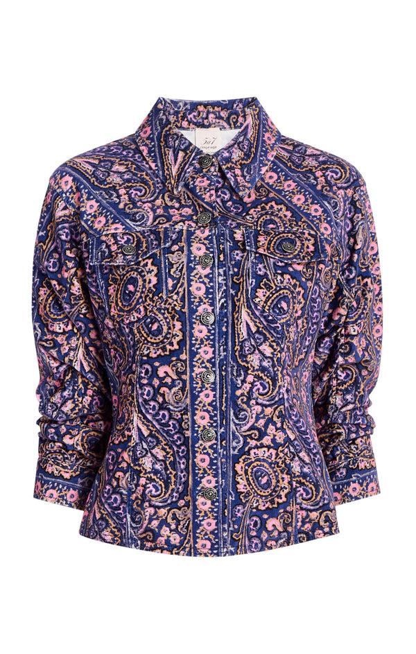 sept cinq Paisley Velveteen Scrunched Canyon Jacket Jacket