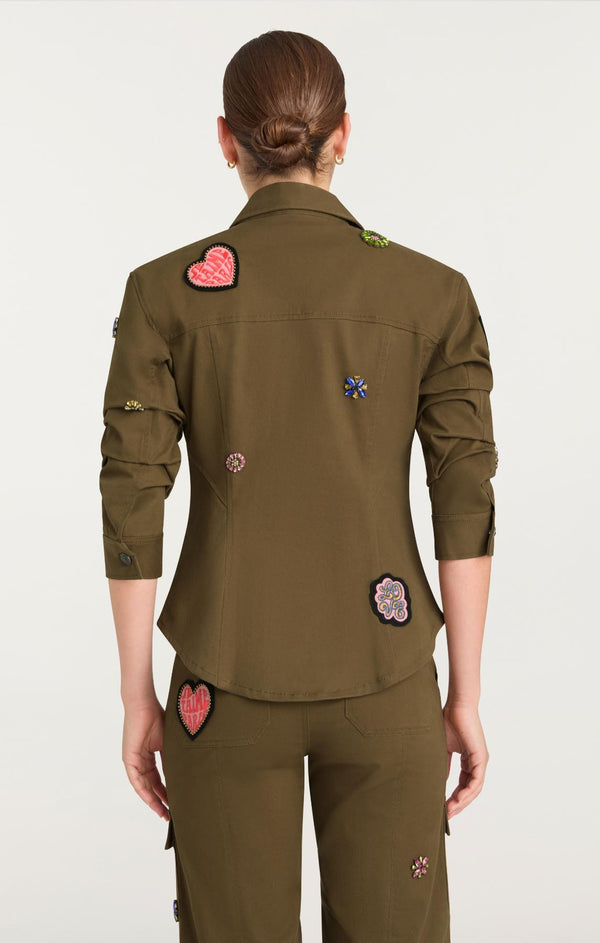 Sept Cinq Retro Love Patches Scrunched Canyon Jacket Jacket