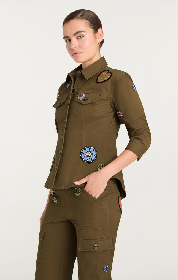 Sept Cinq Retro Love Patches Scrunched Canyon Jacket Jacket