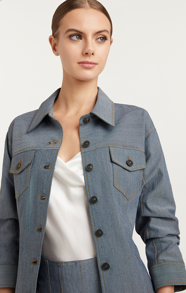 Sept Cinq Reverse Scrunched Canyon Jean Jacket Jackets