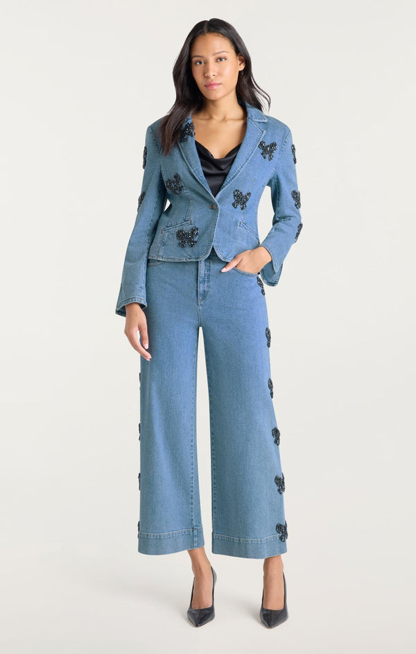 Sept Cinq Rhinestone Bow Le Petit Long Sleeve Khloe Jean Blazer