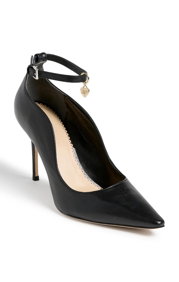 Sept Cinq Riley Soft Curve Pointed Toe Ankle Strap Heel Heel