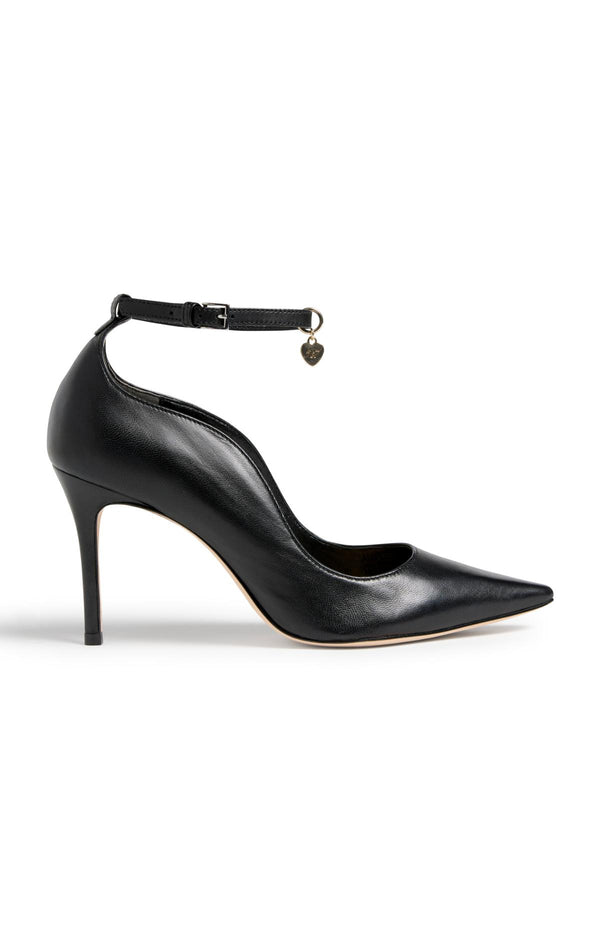 sept cinq Riley Soft Curve Pointed Toe Ankle Strap Heel Heel