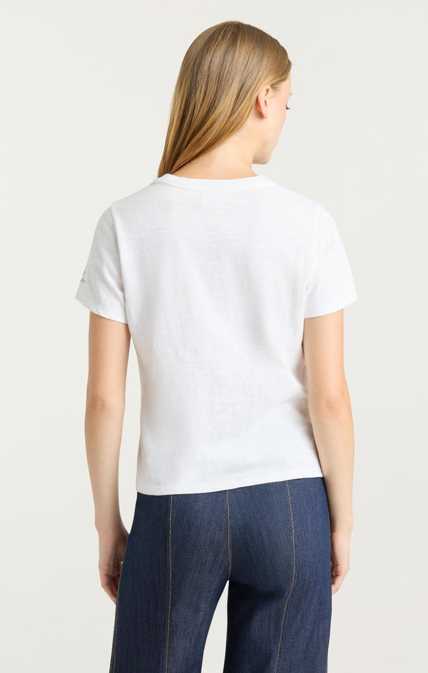 Sept Cinq Amour 57 Patch Shrunken Tee Knit Top