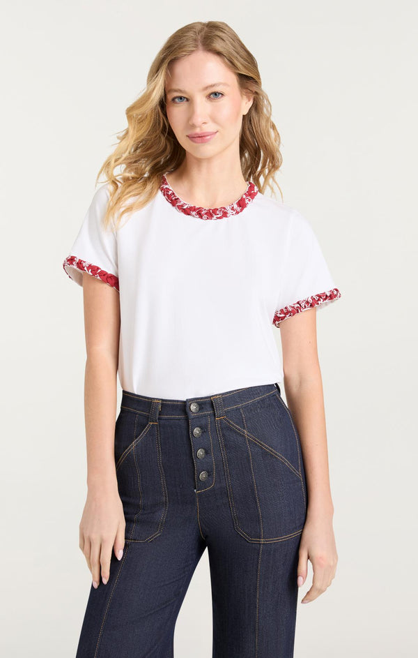 Sept Cinq Bandana Braided Tee Knit Top