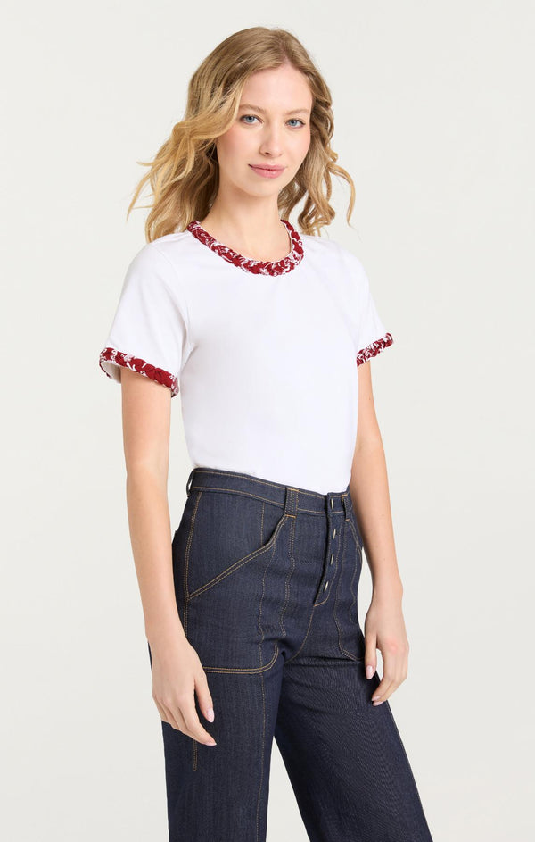 Sept Cinq Bandana Braided Tee Knit Top