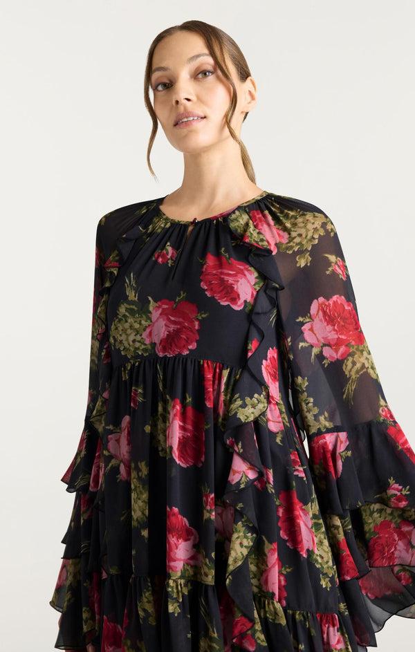 Sept Cinq Baroque Roses Emelia Dress Dress