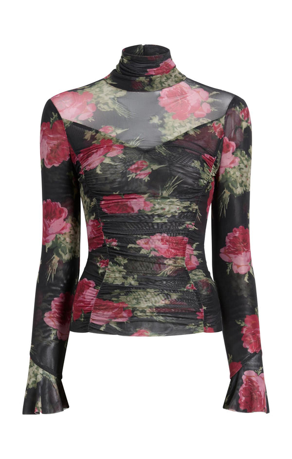sept cinq Baroque Roses Lucy Top Woven Tops