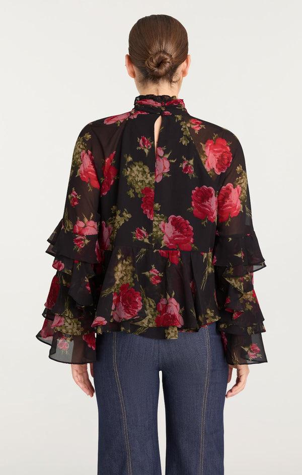 Sept Cinq Baroque Roses Skylah Top Woven Tops