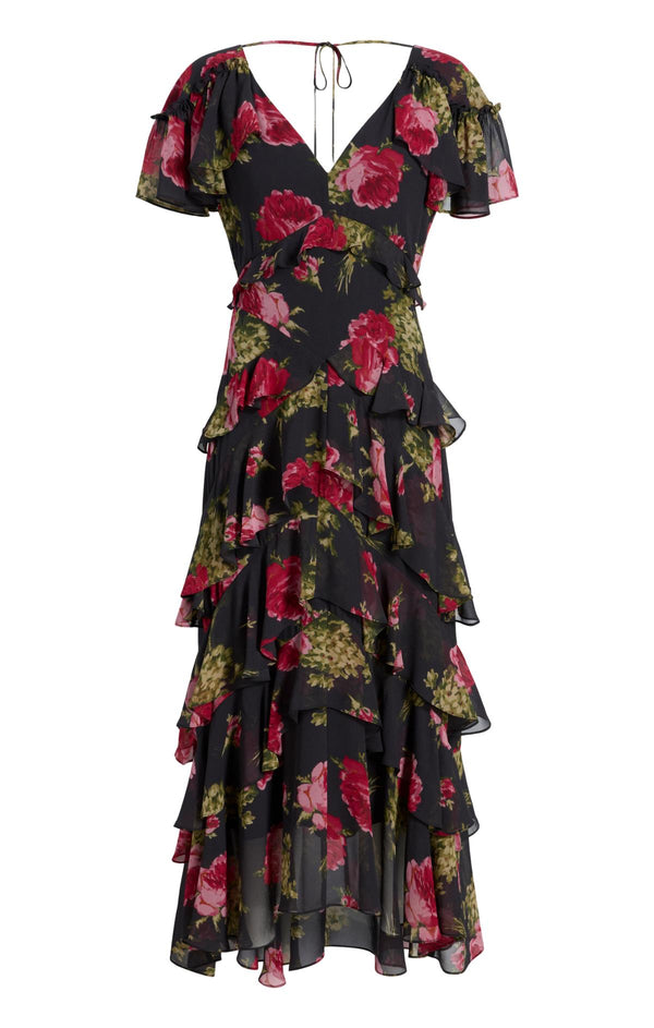 sept cinq Baroque Roses Tatum Dress Dress