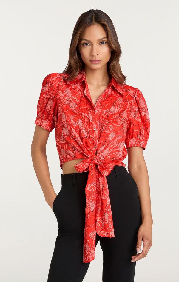 Sept Cinq Botanical Floral Abena Top Woven Tops