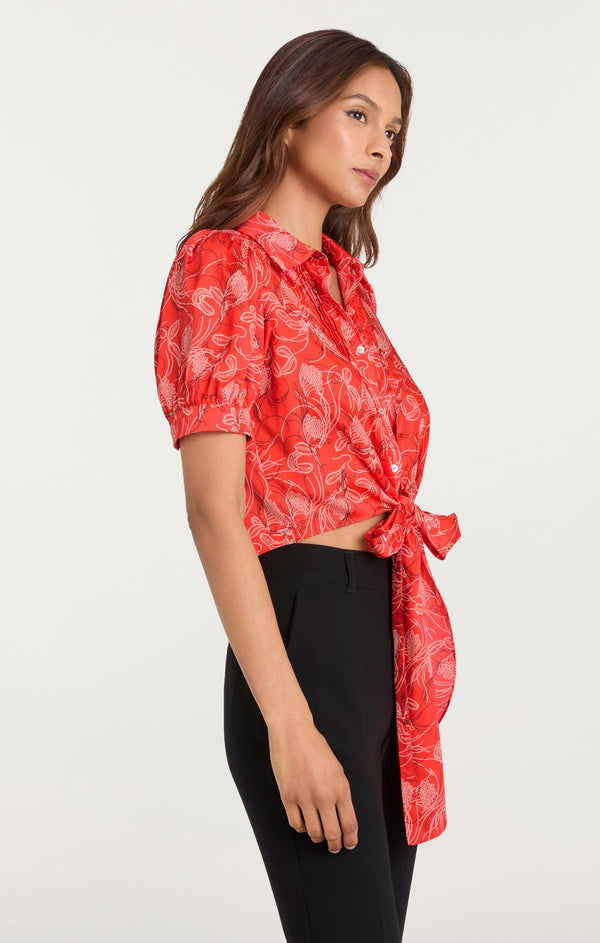 Sept Cinq Botanical Floral Abena Top Woven Tops