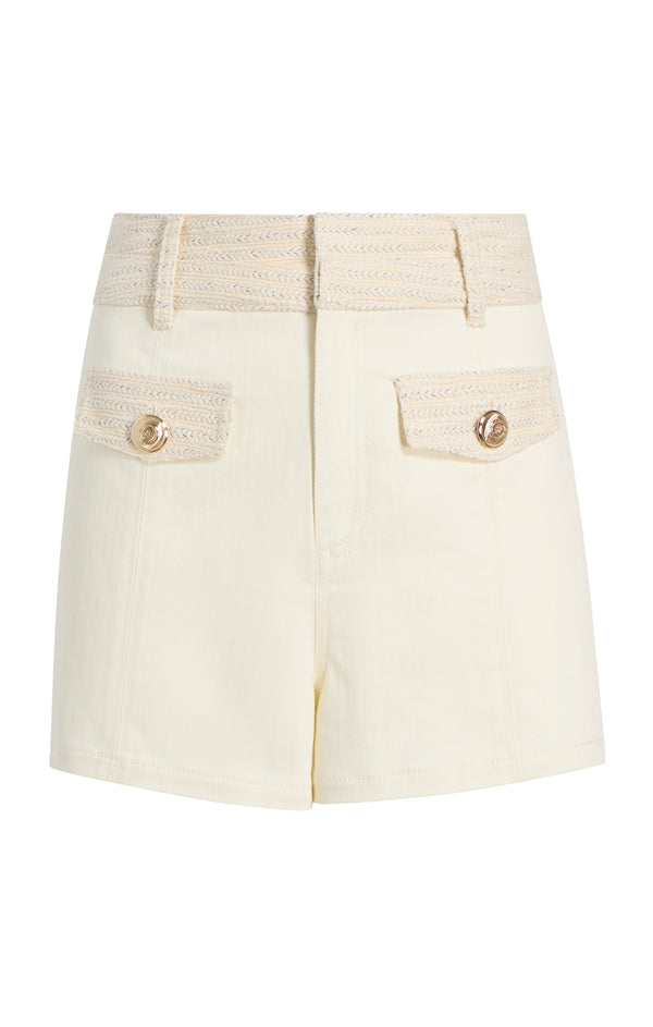 sept cinq Braided Tweed Gaelle Jean Shorts Pants