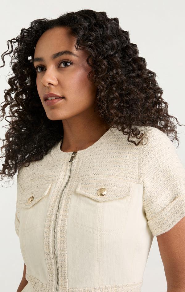 Sept Cinq Braided Tweed Layla Jean Dress Dress