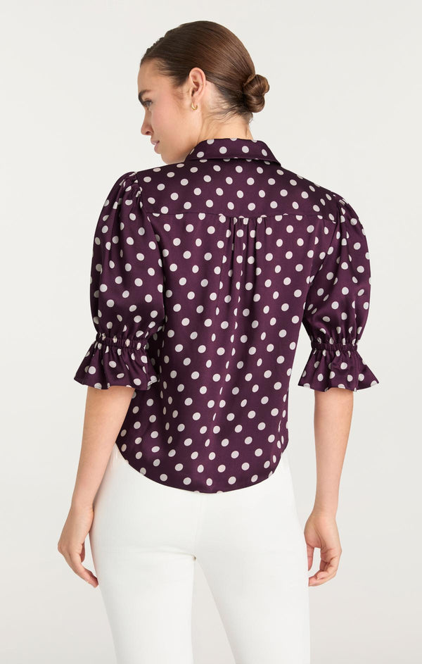 Sept Cinq Camille Polka Dot Fiona Top Woven Tops