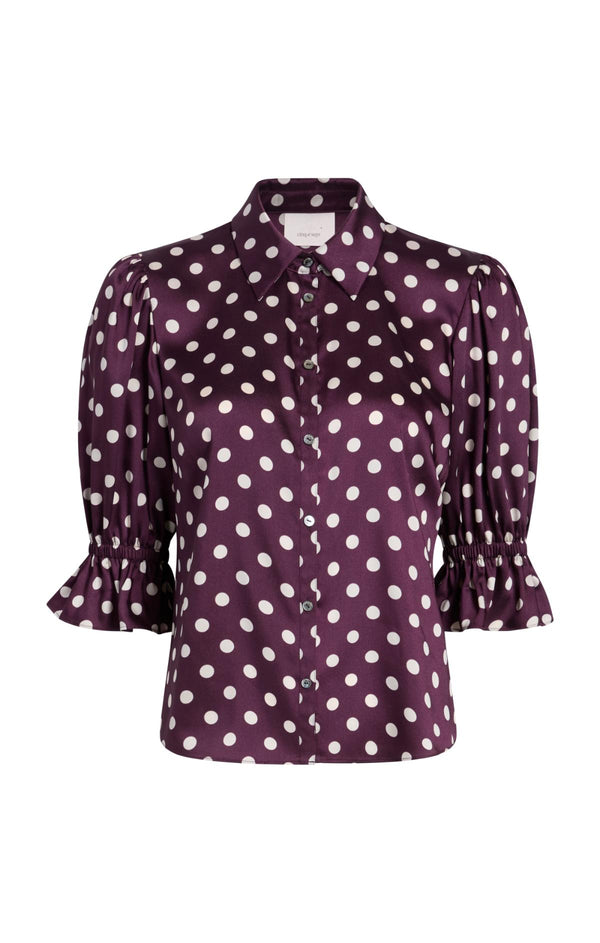 sept cinq Camille Polka Dot Fiona Top Woven Tops