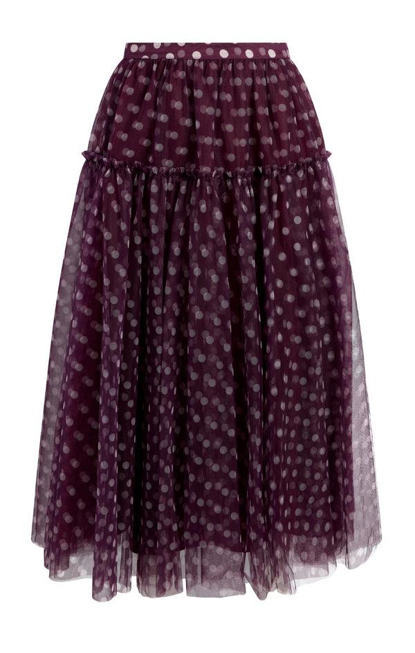 sept cinq Camille Polka Dot Selly Skirt Skirt