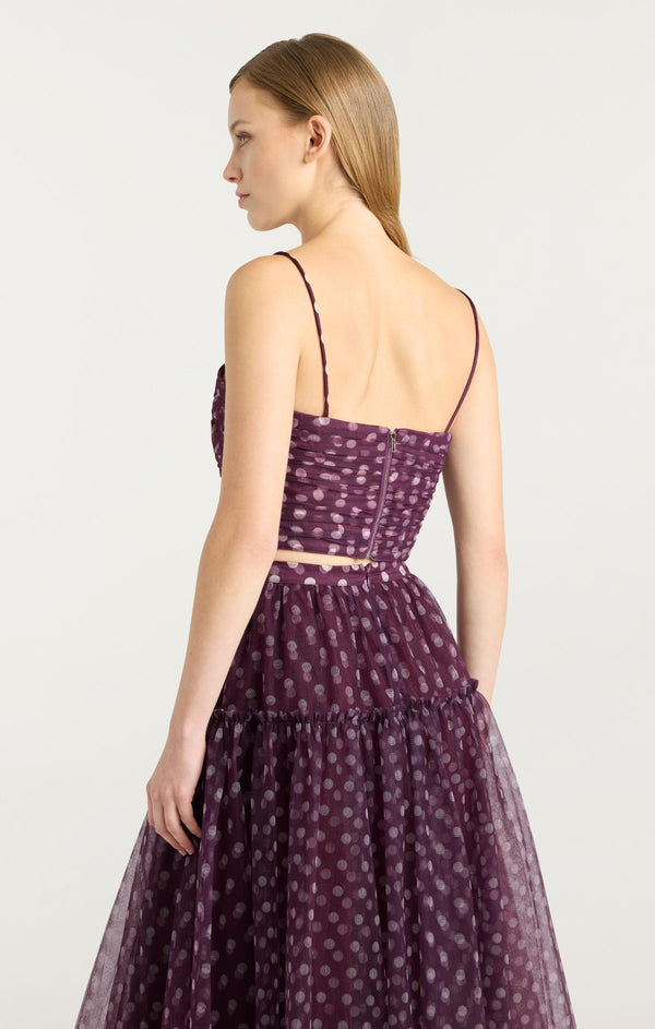 Sept Cinq Camille Polka Dot Selly Top Woven Tops