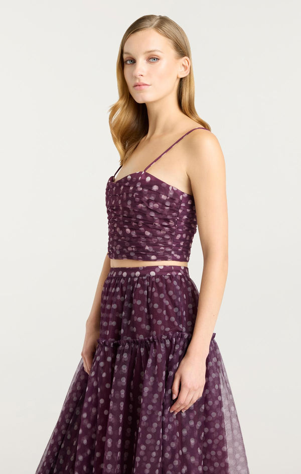 Sept Cinq Camille Polka Dot Selly Top Woven Tops