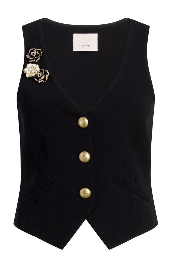 sept cinq Crepe Bane Vest Vest