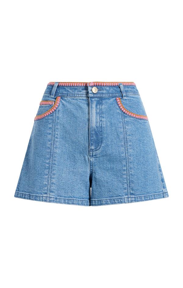 sept cinq Crochet Ceil Jean Short Pants