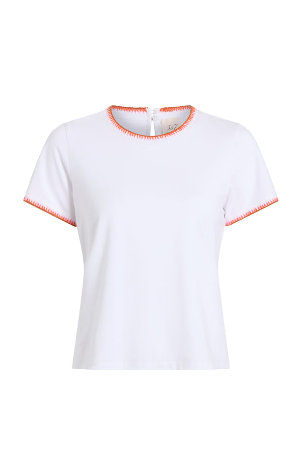 sept cinq Crochet Shrunken Tee Knit Top