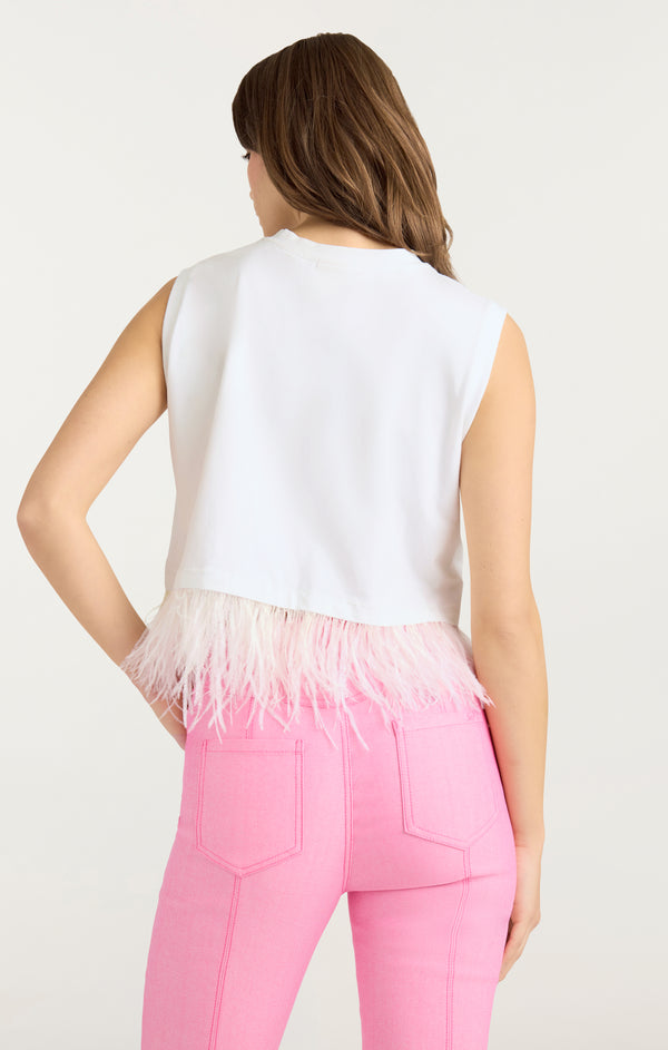 Sept Cinq Cropped Feather Tee Tees
