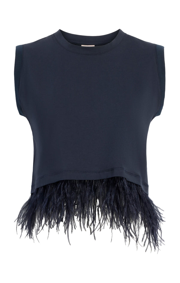 Sept Cinq Cropped Feather Tee Tees