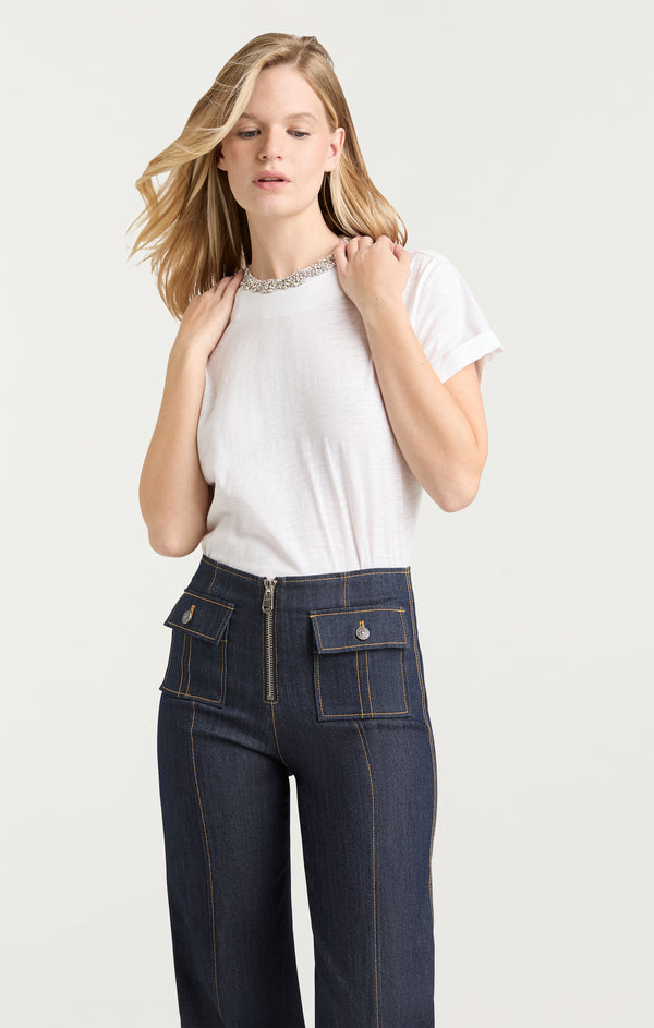 Sept Cinq Crystal Garden Bree Tee Knit Top