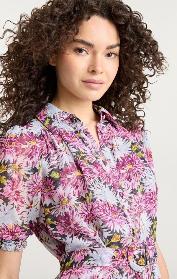 Sept Cinq Dahlia Print Halbini Dress Dress