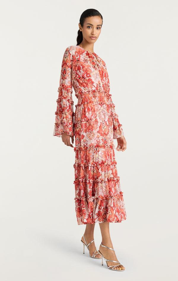 Sept Cinq Damask Sunnina Midi Dress Dress