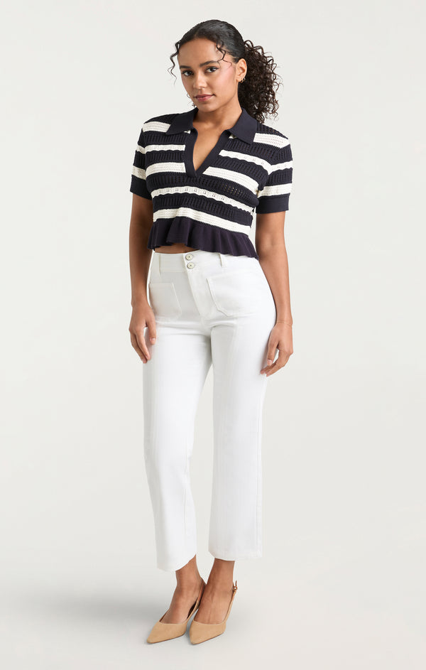 Sept Cinq Elvire Knit Polo Pullover Sweater Knits